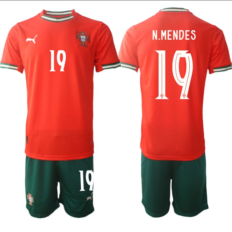 Men 2025-2026 Season Portugal home red #19 Soccer Jersey